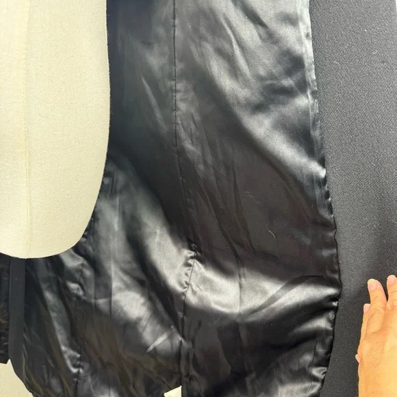 J. Crew Petite 2 Black Wool Blend Long Coat Hidden Placket Minimalist Overcoat - Picture 13 of 16